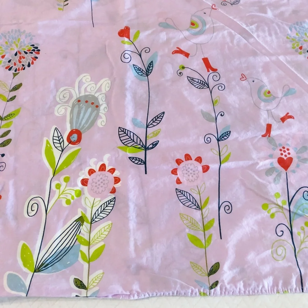 Whimsical Birdcage Flowers Birds w Rain Boots Duvet Cover & 2 Shams Reversible